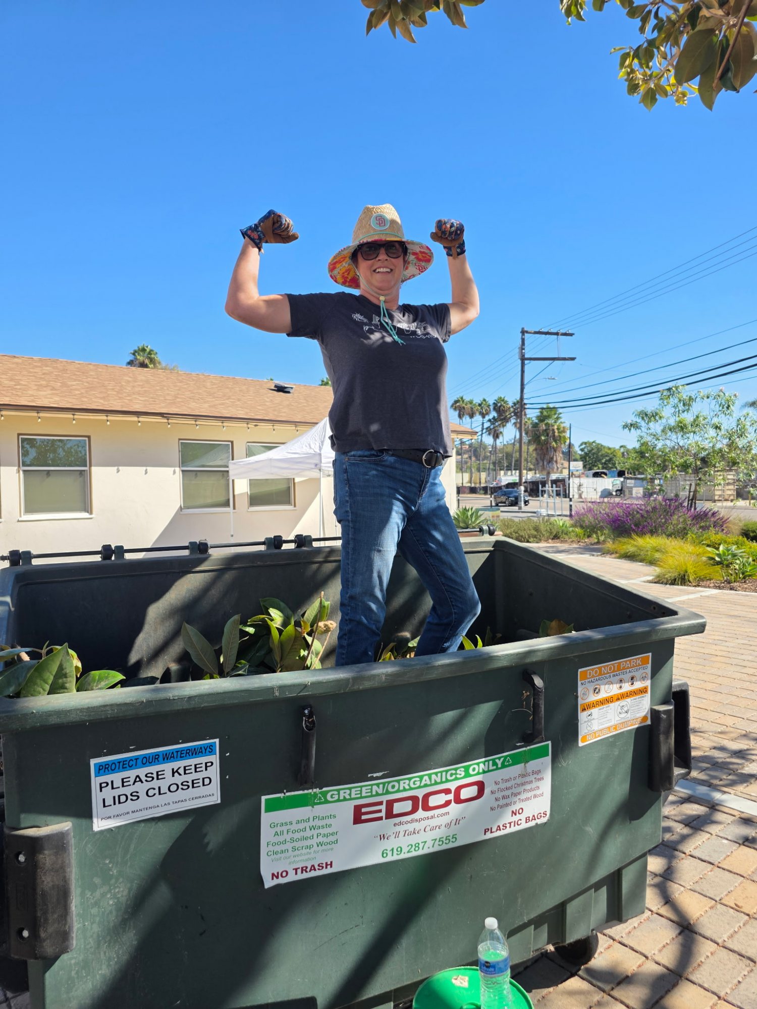 Church garden volunteers and plants