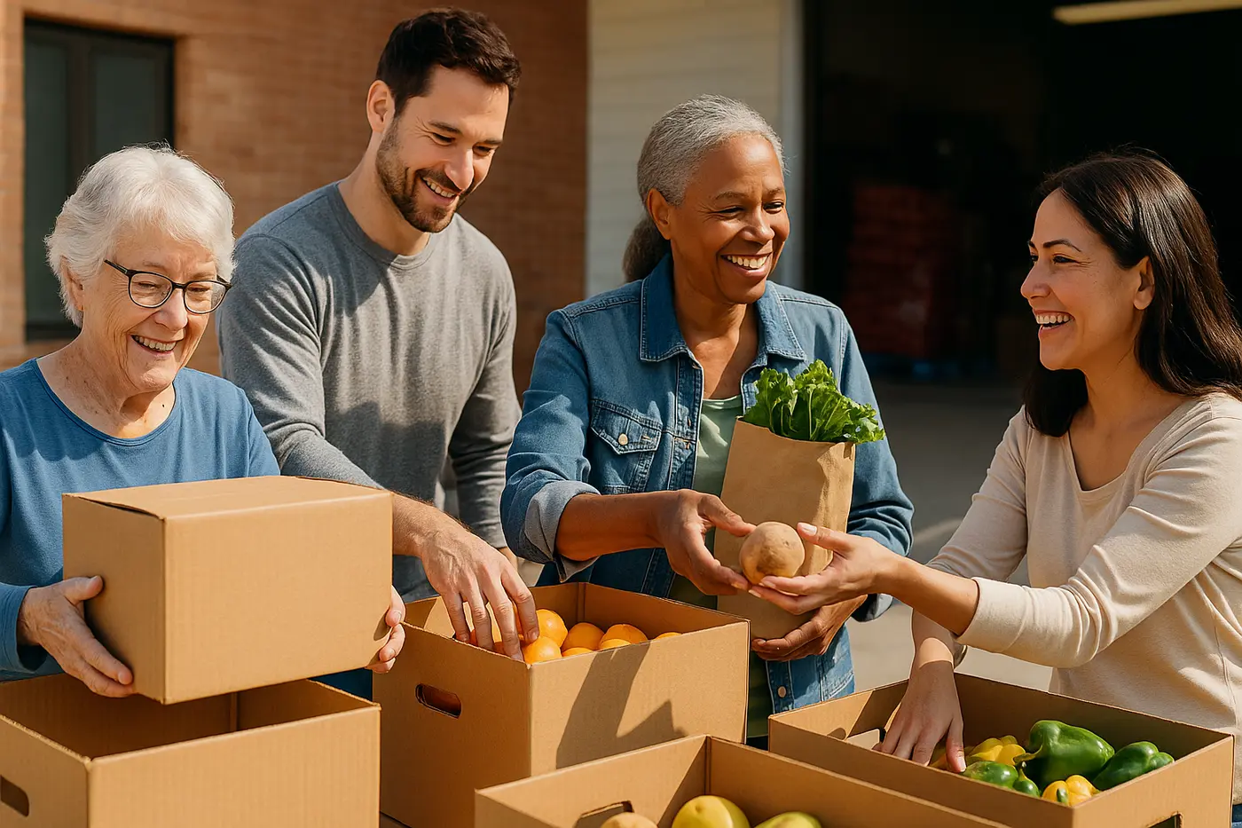 Volunteers serving neighbors at Joseph’s Storehouse Food Pantry in Spring Valley